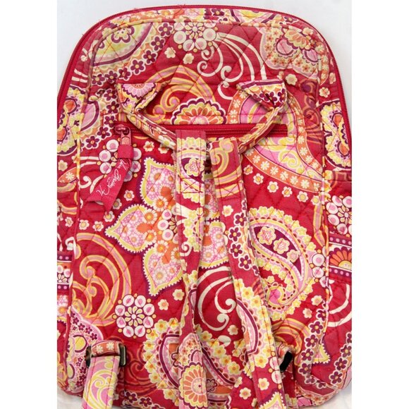 Vera Bradley Raspberry Fizz Paisley Mini Backpack Small Adjustable Straps - Picture 3 of 11